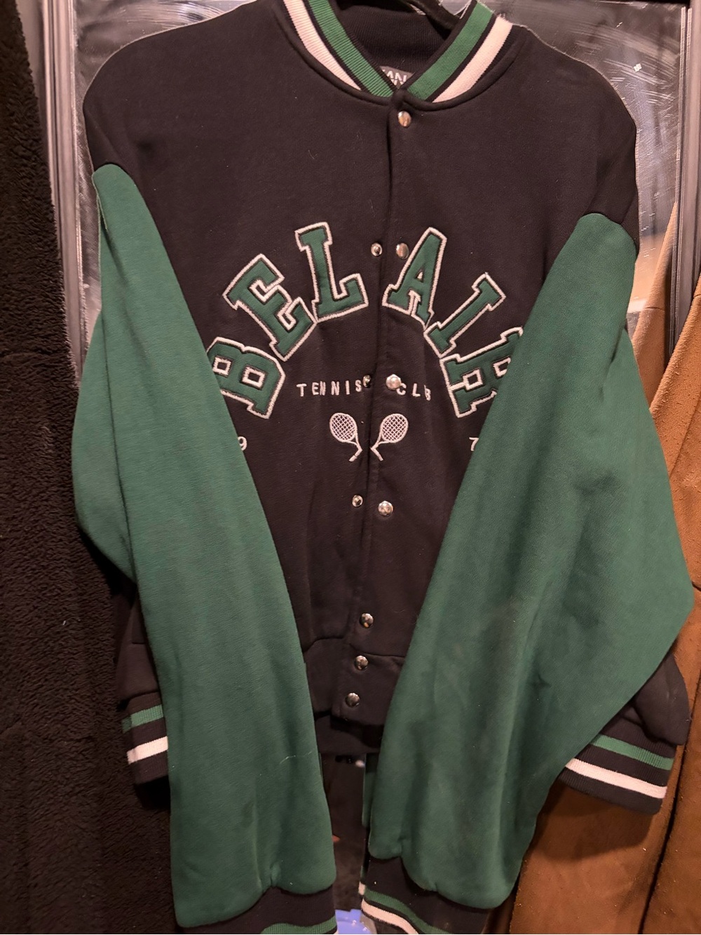 Black & Green Bomber Jacket - Bel-Air Tennis Club